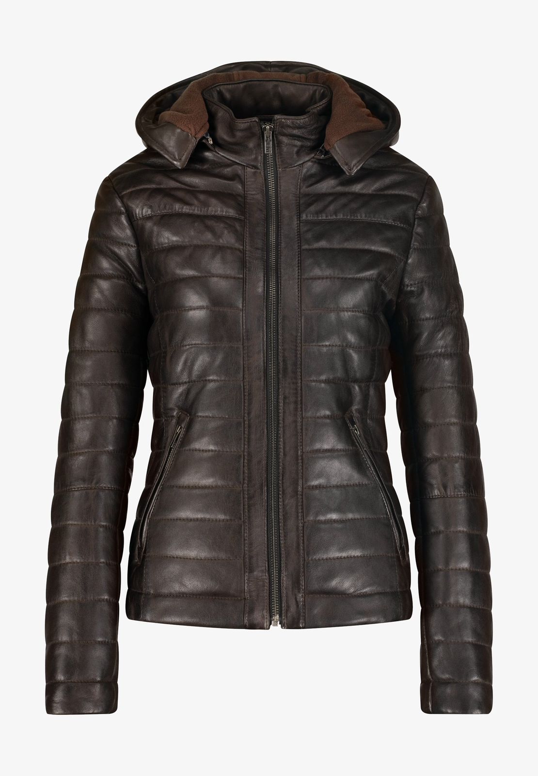 Brown leather jacket